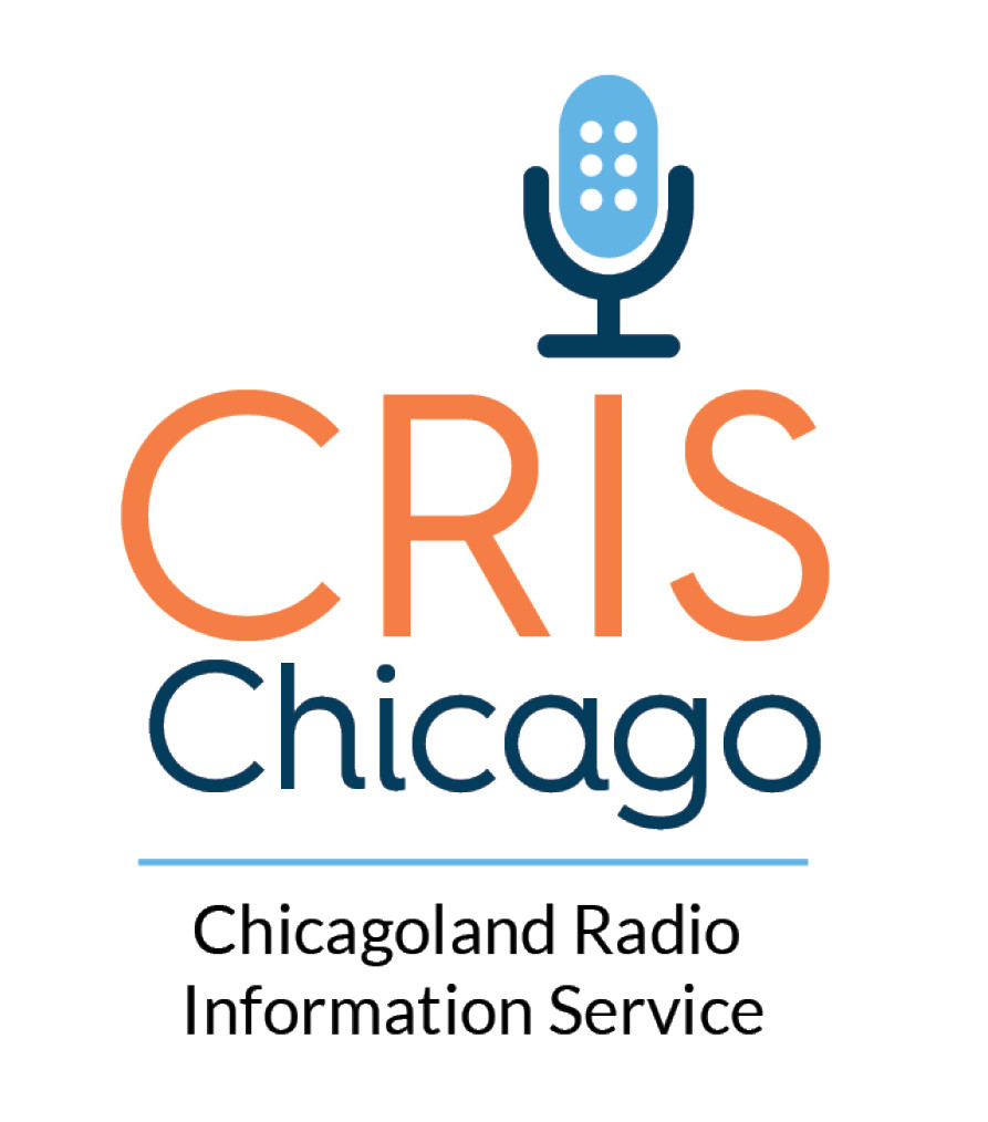 Logo for Chicago Lighthouse for the blind's CRIS Radio. Renee volunteers to read articles and other publications for the blind. 